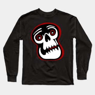 Cartoon skull with red highlights Long Sleeve T-Shirt